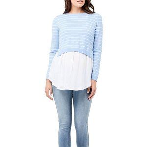 Sia Nursing Knit Sky Blue / White